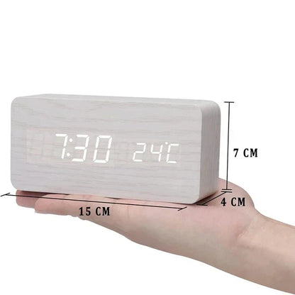 Alarm Clock - WoodWatch - LED Display - Voice Control