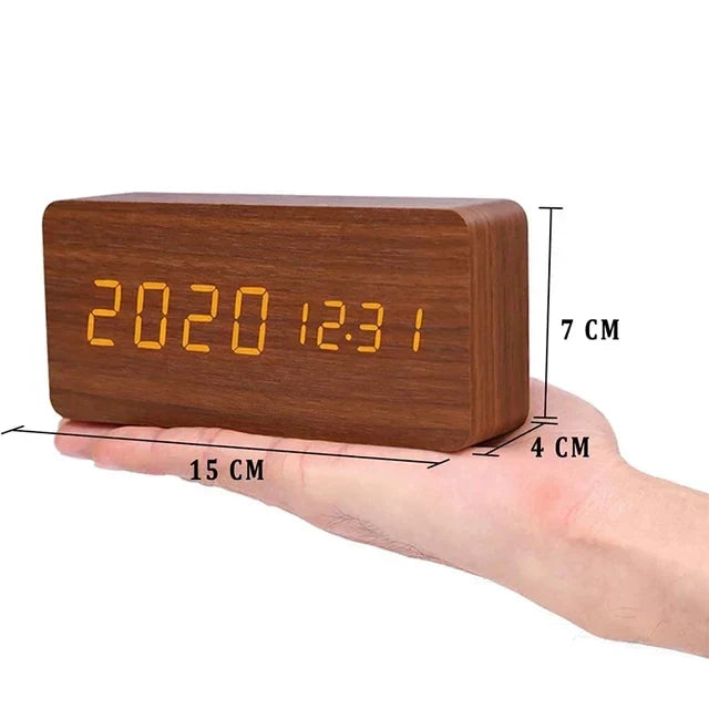 Alarm Clock - WoodWatch - LED Display - Voice Control