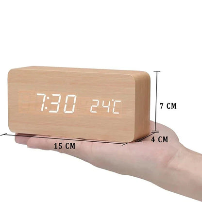 Alarm Clock - WoodWatch - LED Display - Voice Control