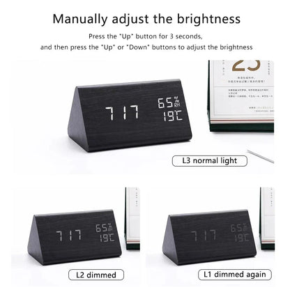 Alarm Clock - WoodWatch - LED Display - Voice Control