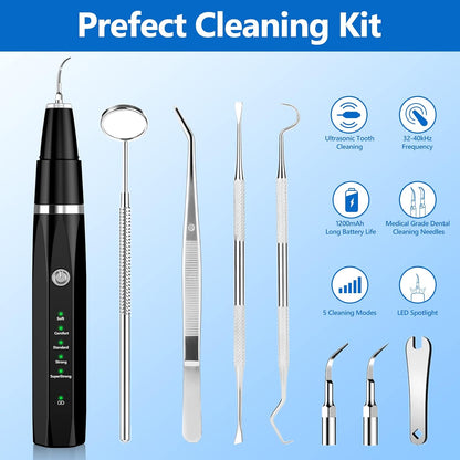 Ultrasound Plaque Remover for Dogs and Cats - Teeth Cleaning Set for Tartar and Stains